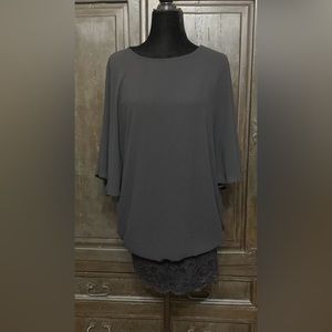 S Levine Black cape like dress/ oversized blouse Size Large